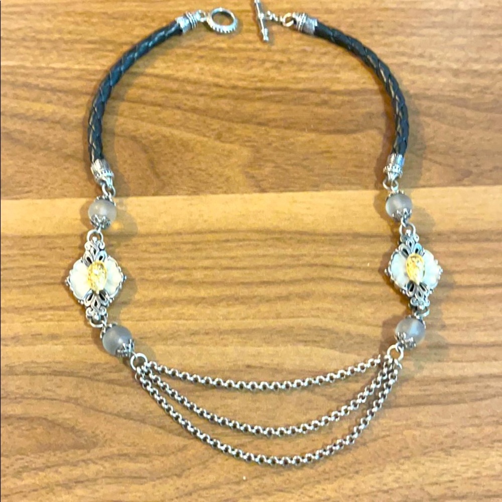 Konstantino 16in necklace. Mother of pearl.